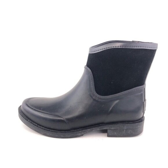 UGG Paxton Black Suede Rubber Rain Boots 7 - Picture 1 of 12